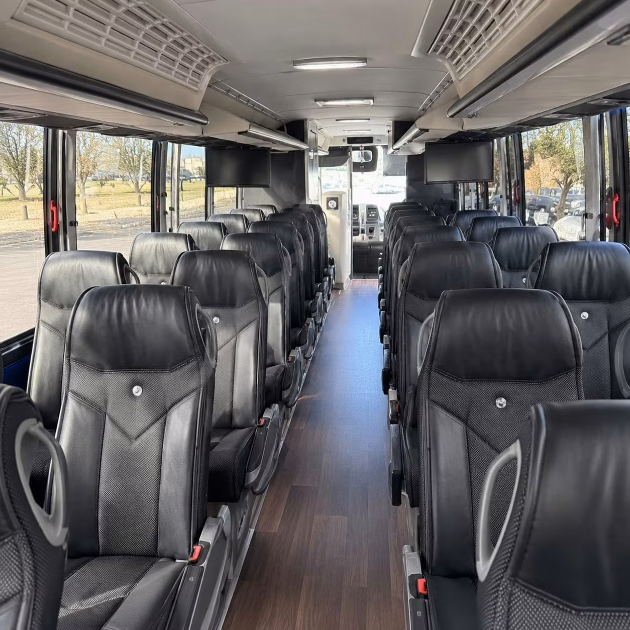 56 passenger charter bus inside